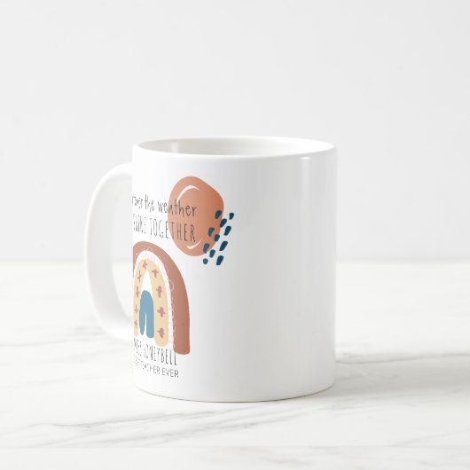 Shine Together Rainbow Doodle Beste Leraar Ooit Koffiemok (Voorkant links)