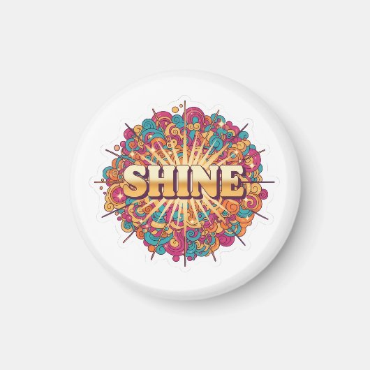 SHINE-typografie met kleurrijk Magneet (Voorkant)