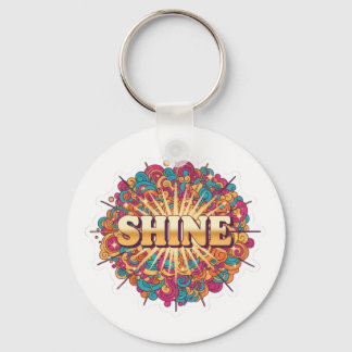 SHINE-typografie met kleurrijk Sleutelhanger