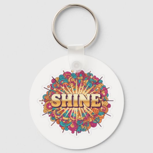 SHINE-typografie met kleurrijk Sleutelhanger (Voorkant)