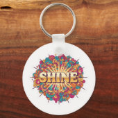 SHINE-typografie met kleurrijk Sleutelhanger (Voorkant)