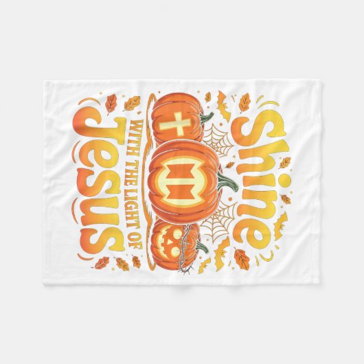 Shine With The Light Of Jesus Christian Halloween  Fleece Deken (Voorkant (Horizontaal))