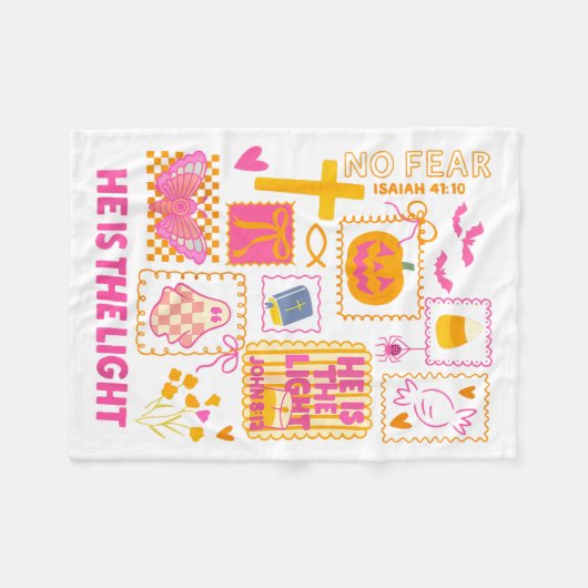 Shine With The Light Of Jesus Christian Halloween  Fleece Deken (Voorkant (Horizontaal))