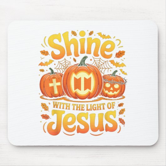 Shine With The Light Of Jesus Christian Halloween  Muismat (Voorkant)