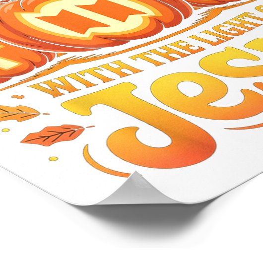 Shine With The Light Of Jesus Christian Halloween  Poster (Hoek)