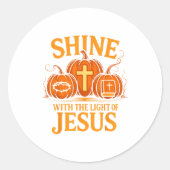 Shine With The Light Of Jesus Christian Halloween  Ronde Sticker (Voorkant)