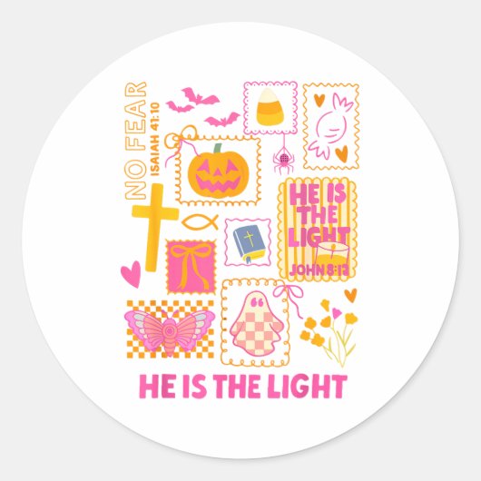 Shine With The Light Of Jesus Christian Halloween  Ronde Sticker (Voorkant)