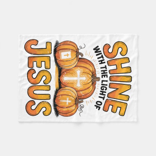 Shine With The Light Of Jesus Halloween Christian  Fleece Deken (Voorkant (Horizontaal))
