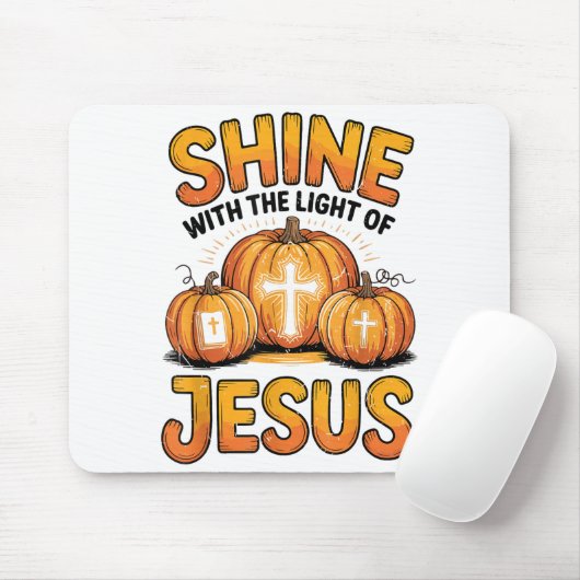 Shine With The Light Of Jesus Halloween Christian  Muismat (Met muis)