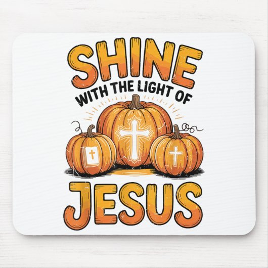 Shine With The Light Of Jesus Halloween Christian  Muismat (Voorkant)