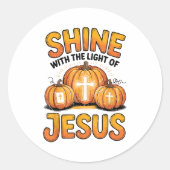 Shine With The Light Of Jesus Halloween Christian  Ronde Sticker (Voorkant)