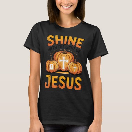 Shine With The Light Of Jesus Halloween Christian  T-shirt (Voorkant)