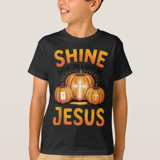 Shine With The Light Of Jesus Halloween Christian  T-shirt (Voorkant)