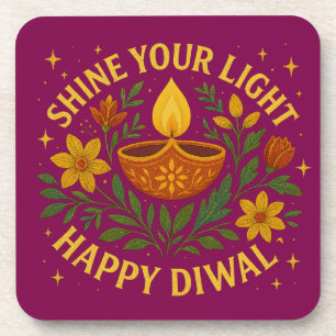 Shine Your Light – Happy Diwali Onderzetter Set (6