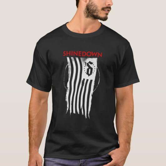 Shinedown Shredded Flag T-shirt (Voorkant)