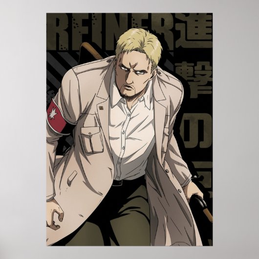 Shingeki no Kyojin Reiner Braun Poster (Voorkant)