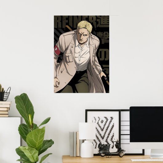 Shingeki no Kyojin Reiner Braun Poster (Thuiskantoor)