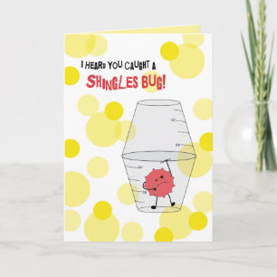 Shingles Get Well Trapped Bug in Medicine Cups Kaart