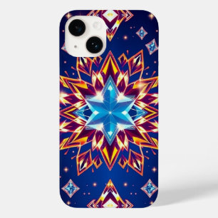 Shining Blue Diamond met Oranje-Yellow Glow Phone Case-Mate iPhone 14 Hoesje