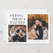 Shining Bright Stars White Multi Photo Holiday Feestdagenkaart (Voorkant)