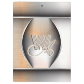 Shining Brushed Steel Monogram Klembord (Achterkant)