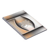 Shining Brushed Steel Monogram Notitieboek (Rechterzijde)