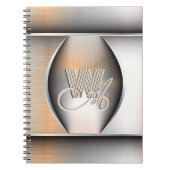Shining Brushed Steel Monogram Notitieboek (Voorkant)