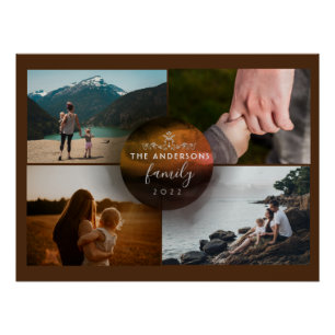 Shining Chic Golden Ornamental 4 foto's Perfect Poster