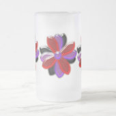 Shining Daisy Flowers Large Frosted Glass Mok (Center)