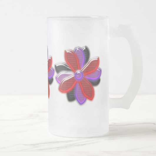 Shining Daisy Flowers Large Frosted Glass Mok (Rechts)