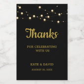 Shining dank u voor mini-wijnlabel wijn etiket (Enkel label)