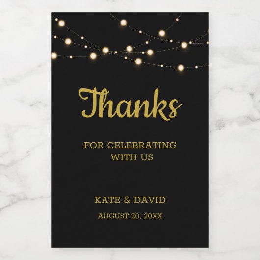 Shining dank u voor mini-wijnlabel wijn etiket (Enkel label)