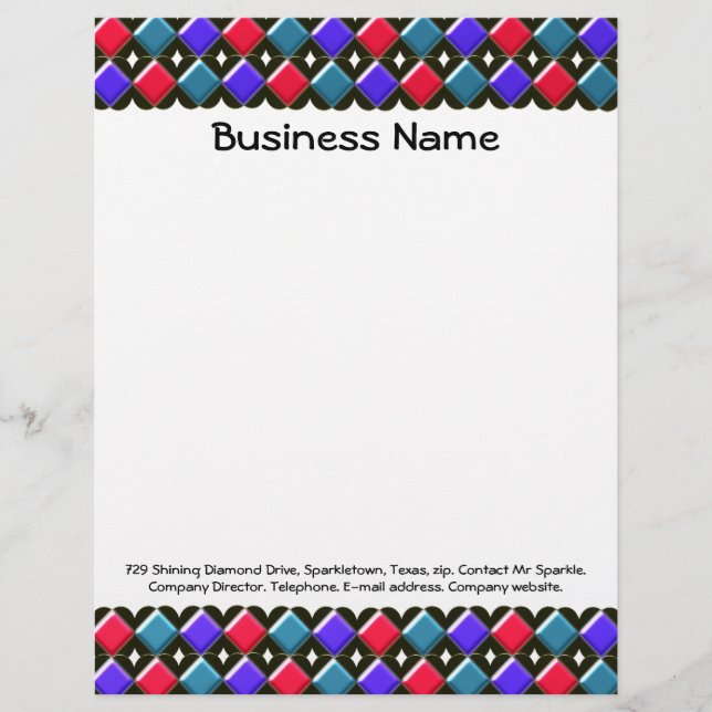 Shining Diamonds  Letterhead Persoonlijk Briefhoofd (Voorkant)