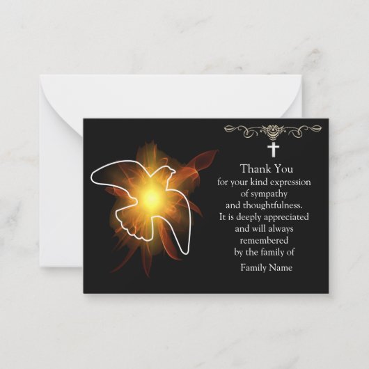 Shining Dove na begrafenis bedankkaarten Notitiekaartje (Voorkant)