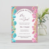 Shining Dusty Pink and Blue Macarons Geslacht onth Kaart (Staand voorkant)