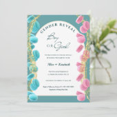 Shining Elegant Roze & Blauwe Macarons Geslacht on Kaart (Staand voorkant)