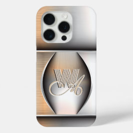 Shining geborsteld staal monogram iPhone / iPad ho iPhone 15 Pro Case