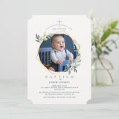 Shining Glory Foto Religieuze Uitnodiging (Staand voorkant)