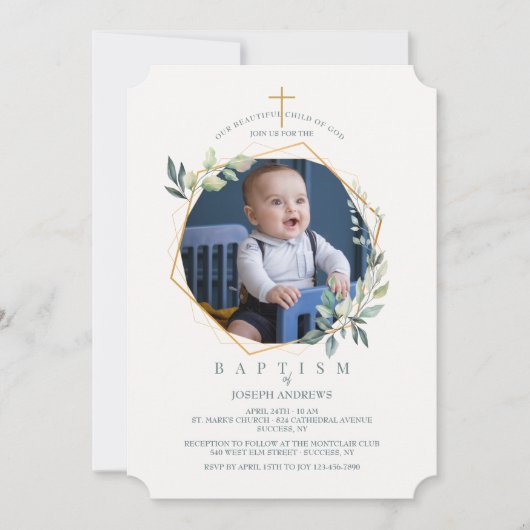 Shining Glory Foto Religieuze Uitnodiging (Voorkant)