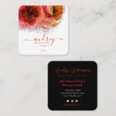 Shining Gold Floral Script Signature Monogram Vierkante Visitekaartje (Voorkant / Achterkant)