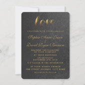 Shining Gold Foil Love Black Weddenite Kaart (Voorkant)