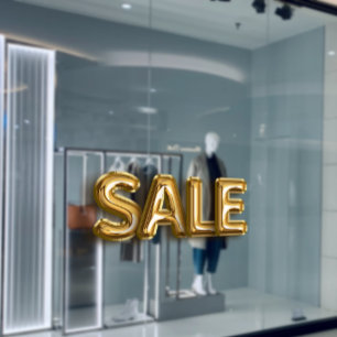 Shining Gold SALE Ballon Store Promotie Raamsticker