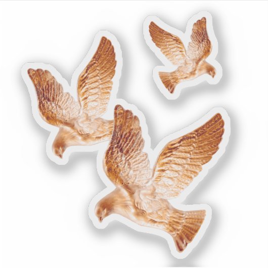 Shining Golden Doves Sticker (Voorkant)