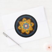 Shining golden Round Mandala Ronde Sticker (Envelop)