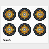 Shining golden Round Mandala Ronde Sticker (Vel)