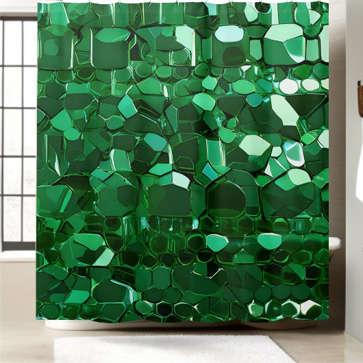 Shining Green Sequin Douchegordijn