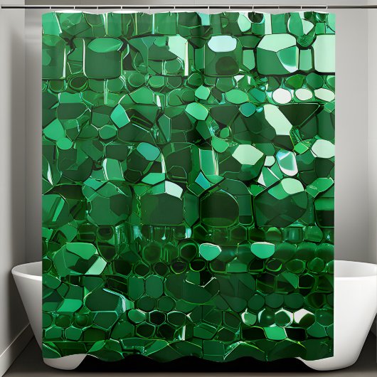 Shining Green Sequin Douchegordijn