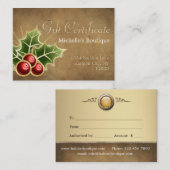 Shining Holly Berry kerstcadeaubon Kortingskaartje (Voorkant / Achterkant)