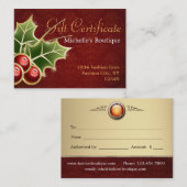 Shining Holly Berry kerstcadeaubon Kortingskaartje (Voorkant / Achterkant)