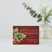 Shining Holly Berry kerstcadeaubon Kortingskaartje (Staand voorkant)